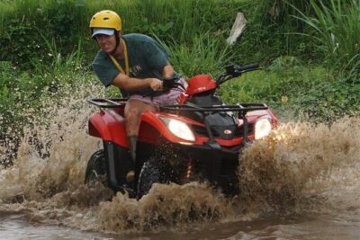 Bali ATV Ride waterfall jungle and rice fild track ubud - Waterfall and river stops: how the sights work with the riding