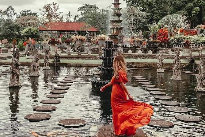 Bali best instagrammable sport tour - Tirta Gangga Water Garden for Koi, Statues, and Poolside Selfies