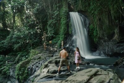 Half Day Ubud Waterfall Tour - Rang Reng Cave (Goa Rang Reng): the buggy start and the shaded waterfall walk