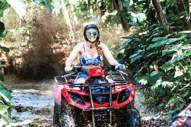 Ubud Jungle, River, Bamboo Forest and Muddy Quad Bike Tours - Water fun: mud play and sliding under waterfalls